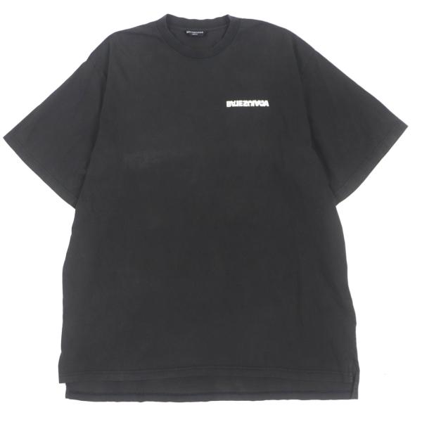 美品▼BALENCIAGA バレンシアガ 675016 UNIFIT ターニングロゴ オーバーサイズ ダメージ加工 ショートスリーブ 半袖Ｔシャツ 5 正規品 brand-td-store_00044218
