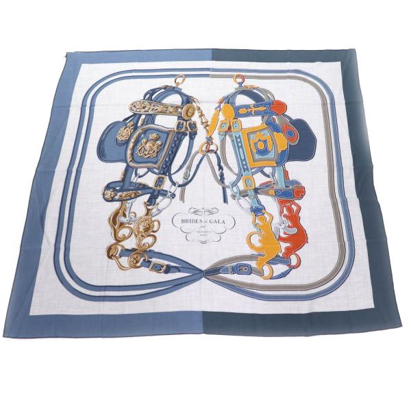 HERMES エルメス スカーフ 140 カレジェアン カシミヤ HERMES 未使用☆HERMES エルメス カレジェアン カレ140 ブリッド ドゥ