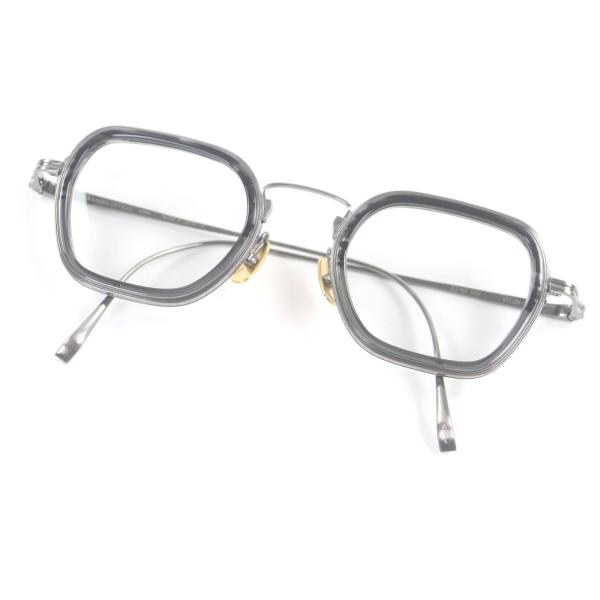 極美品□金子眼鏡 カネコガンキョウ KJ-53 ウェリントンフレーム 彫刻