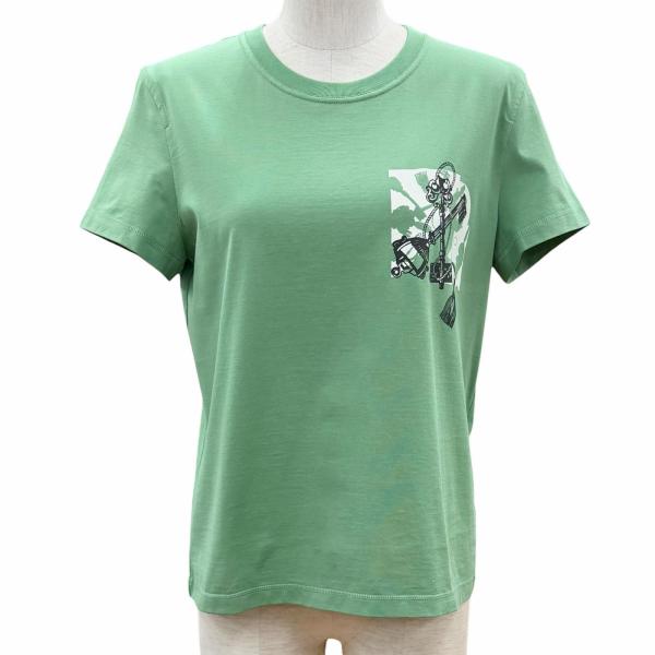 H7254-121◾️エルメス　コットン　クルーネックTシャツ HERMES（エルメス） 未使用品◇HERMES 25SS 5E4634DA カルトゥッシュ