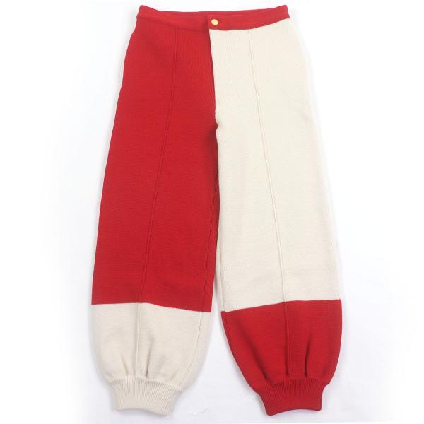 未使用品□GUCCI グッチ 724731 ウール100％ バイカラー ニットパンツ ボトムス レッド アイボリー M イタリア製 正規品 メンズ オススメ GUCCI（グッチ） 未使用品□GUCCI 724731 ウール100％ バイカラー
