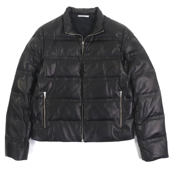 極美品▼DIOR ディオール オム 963L429K0272 ラムレザー ダブルジップアップ ダウンジャケット ブラック 48 イタリア製 正規品　メンズ brand-td-store_00045799