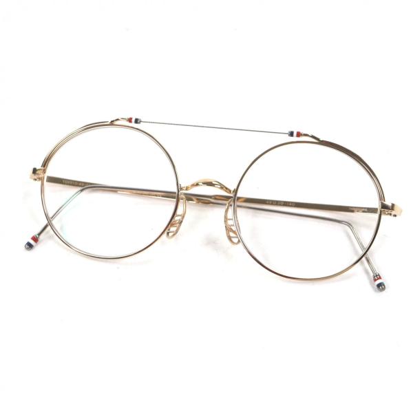 美品▽THOM BROWNE トムブラウン TBX910-49-01 ツーブリッジ メガネ