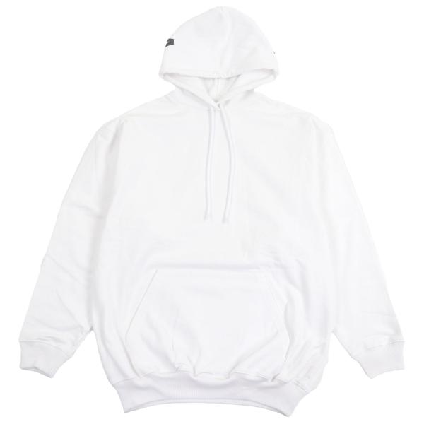 極美品□BALENCIAGA バレンシアガ 528351 コットン100％ ロゴプリント プルオーバーパーカー フーディー ホワイト XS 正規品 メンズ BALENCIAGA（バレンシアガ） 極美品□BALENCIAGA 528351 コットン100
