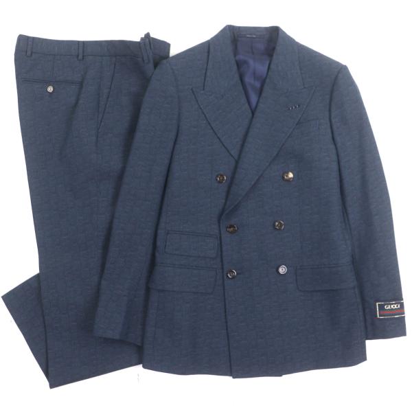 美品　GUCCI グッチ　カシミヤ　ダブルフェイス　ウール　スーツ　ジャケット GUCCI（グッチ） 未使用品▽GUCCI 704187 ウール100% GGモチーフ