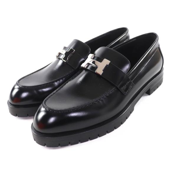 エルメス　モカシン　フォーブル　ローファー　38 極美品　ノワール　シルバー金具 HERMES（エルメス） 極美品☆HERMES モカシン フォーブル ヴォー