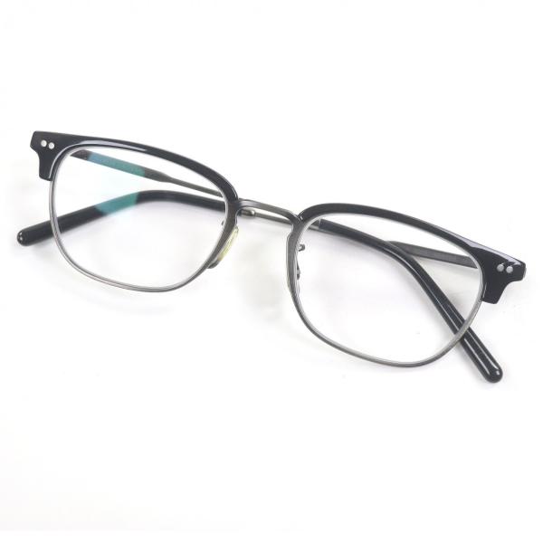極美品□OLIVER PEOPLES オリバーピープルズ OV5468 KESTEN ハーフリム メガネ 眼鏡 アイウェア ブラック ガンメタリック 49□19-145 ケース付き イタリア製 メンズ OLIVER PEOPLES（オリバーピープルズ） 極美品□OLIVER PEOPLES OV5468