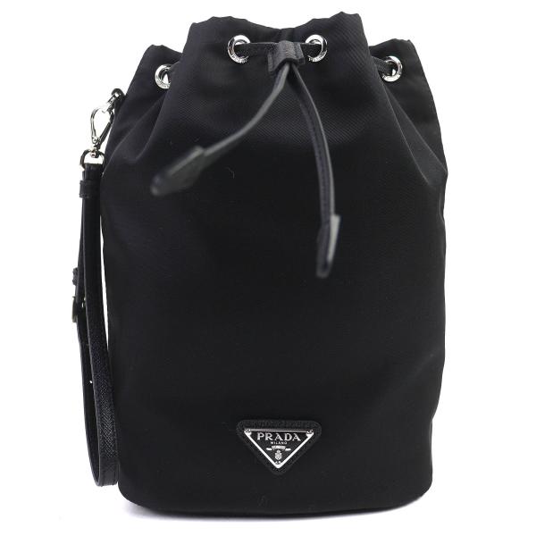 未使用 PRADA 巾着 ポーチ ナイロン 三角ロゴ ブラック PRADA プラダ 巾着ポーチ 三角ロゴ ブラック ナイロン プラダ 三角ロゴ