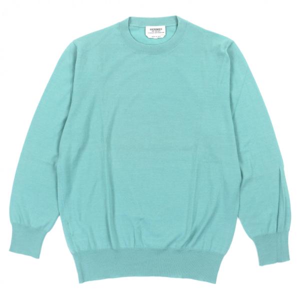 極美品　HERMÈS エルメス シルク　カシミヤ ニットトップス　セーター HERMES（エルメス） 極美品▽HERMES カシミヤ100% クルーネック ロング
