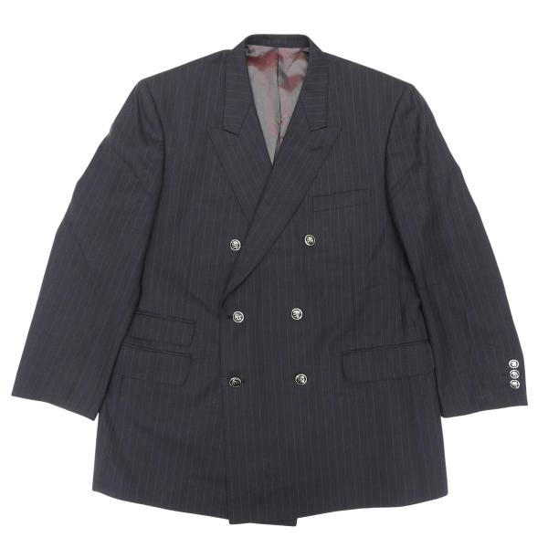 dunhill（ダンヒル） 美品△Dunhill ストライプ柄 エンブレムボタン付