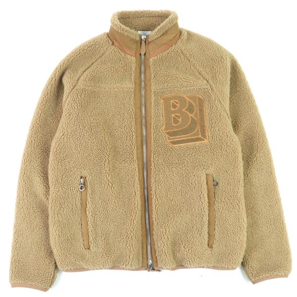 極美品△BURBERRY バーバリー 8045555 ロゴエンブレム ボアフリース テディ ジップアップ ジャケット ベージュ S 正規品 メンズ BURBERRY（バーバリー） 極美品△BURBERRY 8045555 ロゴエンブレム