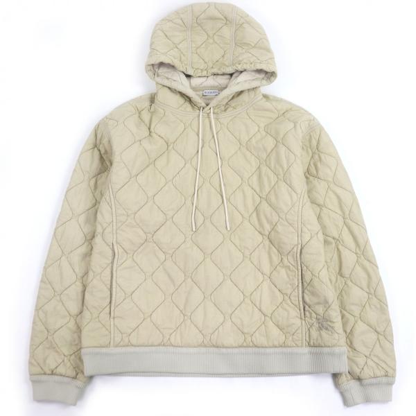 未使用品□BURBERRY バーバリー 8081076 ホースロゴ刺繍 キルティング プルオーバーパーカー フーディー ベージュ L イタリア製 正規品 メンズ BURBERRY（バーバリー） 未使用品□BURBERRY 8081076 ホースロゴ刺繍
