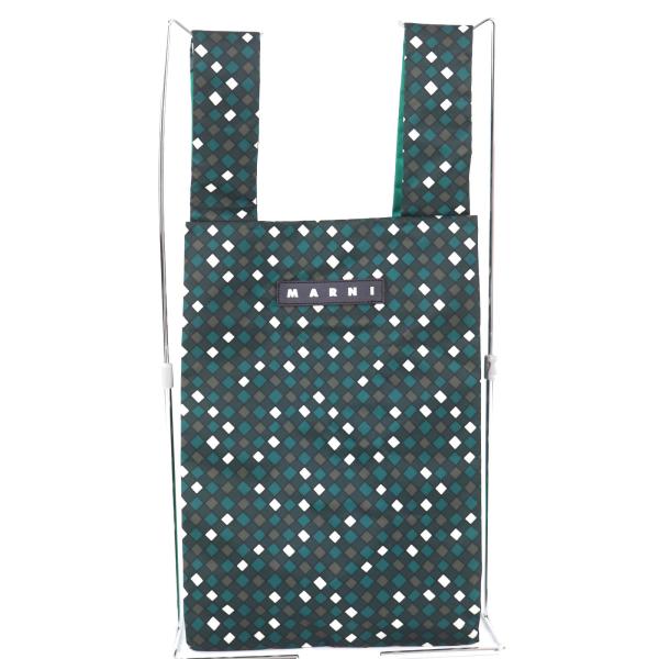 極美品◇MARNI PORTER マルニ ポーター レザーロゴパッチ付き チェック