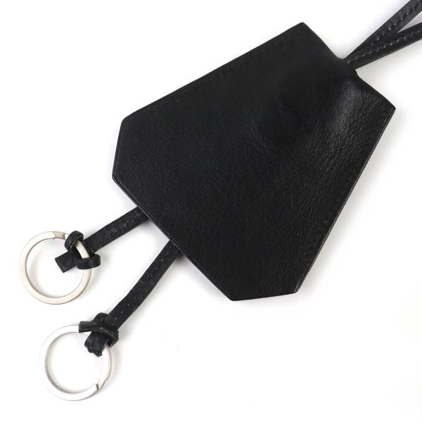 希少 HERMES マルジェラ期 クロシェット ネックレス 黒 シルバー金具 HERMES（エルメス） 良品△HERMES ヴィンテージ レザー マルジェラ期
