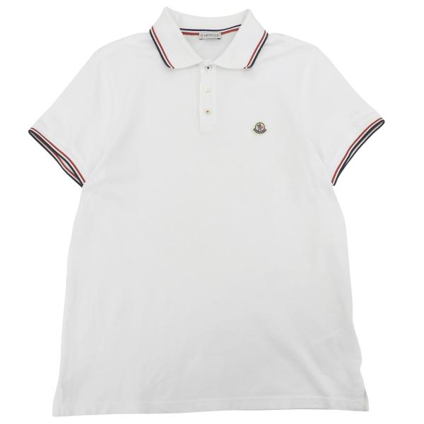 未使用品◆2021年製 MONCLER モンクレール MAGLIA POLO ロゴワッペン トリコロール コットン100％ 半袖ポロシャツ/カットソー 白 S 正規品 MONCLER（モンクレール） 極美品△MONCLER MAGLIA POLO コットン100