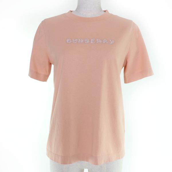 美品☆BURBERRY バーバリー 8099834 コットン100％ ロゴ入り クルーネック 半袖Ｔシャツ ピンク S 正規品 レディース BURBERRY（バーバリー） 美品☆BURBERRY 8099834 コットン100％ ロゴ