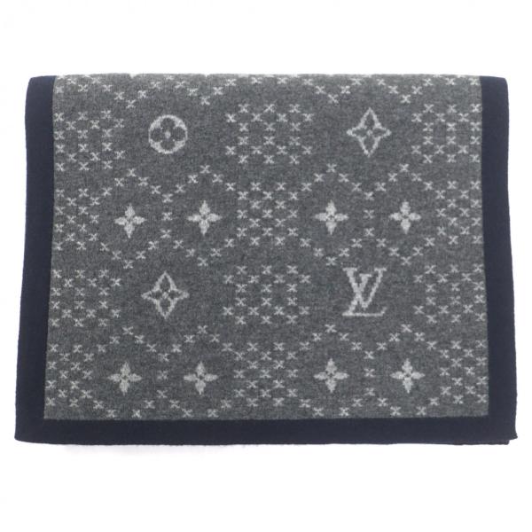 LOUIS VUITTON マフラー ウール 100% モノグラム LOUIS VUITTON（ルイ・ヴィトン） 美品▽LOUIS VUITTON M76037