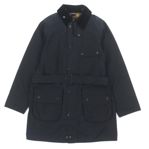 美品▽Barbour バブアー SOLWAY コットン100% 襟コーデュロイ ベルト