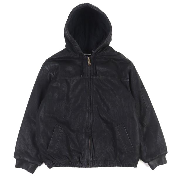 極美品△Supreme Maison Margiela 6 シュプリーム メゾンマルジェラ 24SS FOIL HOODED WORK JACKET コットン コットン 中綿入り コットンキャンバス ジャケット ブラック系 L メンズ 極美品△シュプリーム メゾンマルジェラ MM6 24SS FOIL HOODED WORK