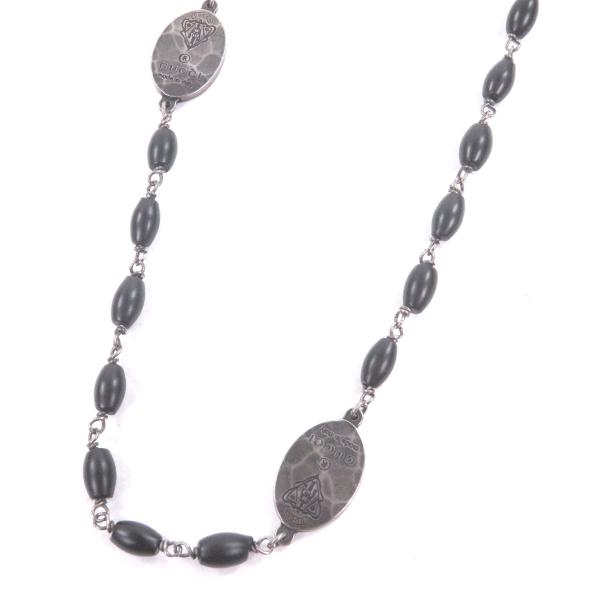極美品□GUCCI グッチ AG925 クレストプレート ロングネックレス アクセサリー シルバー ブラック イタリア製 総重量35g メンズオススメ GUCCI（グッチ） 極美品□GUCCI AG925 クレストプレート ロング