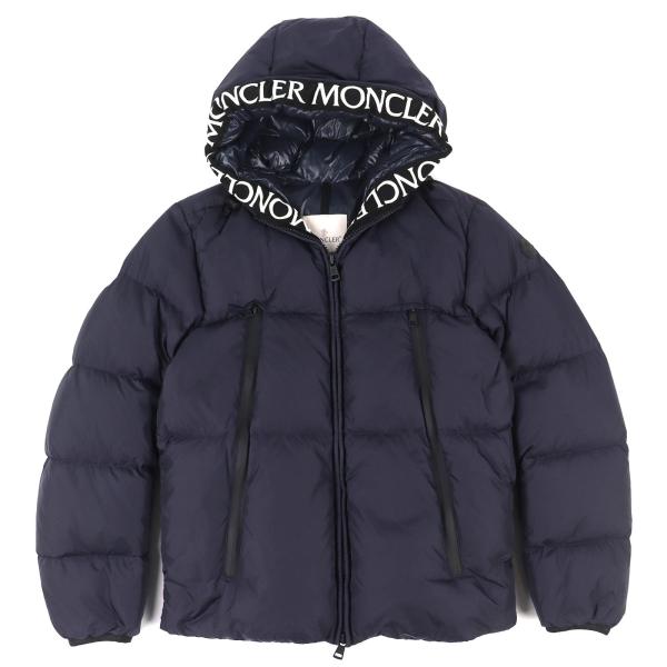 美品△MONCLER モンクレール MONTCLA モンクラ ロゴエンブロイダリー フーデッド WZIP ダウンジャケット ネイビー 1 国内正規品 メンズ MONCLER（モンクレール） 美品△MONCLER MONTCLA モンクラ ロゴエン