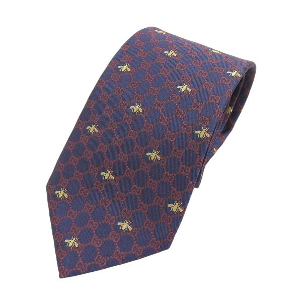 【美品】GUCCI グッチ Bee ビー GG柄 ロゴ 総柄 ネクタイ GUCCI（グッチ） 未使用品△GUCCI 545078 シルク100％ BEE GG柄