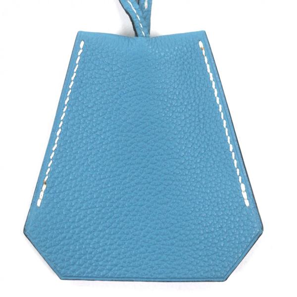 美品▼HERMES エルメス ラージクロシェット レザー マルジェラ期 キーリング ネックレス ブルージーン □F刻印 フランス製 メンズ レディース HERMES（エルメス） 美品▽HERMES ラージクロシェット レザー