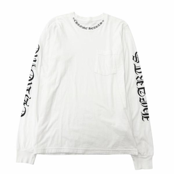 良品□CHROME HEARTS クロムハーツ コットン ロゴプリント クルー