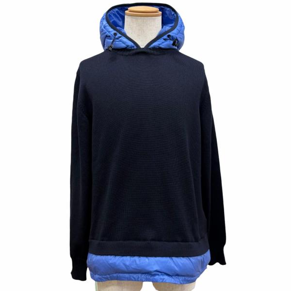 美品□MONCLER/モンクレール MAGLIONE TRICOT GIROCOLLO ロゴワッペン バージンウール100％ クルーネック 長袖ニット/セーター ネイビー S MONCLER（モンクレール） 美品□MONCLER MAGLIONE TRICOTGIROCOLLO