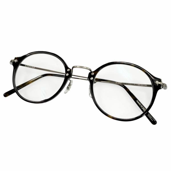 極美品▼EYEVAN アイヴァン E-0507 7285 ベッコウ柄 ボストン メガネ 眼鏡 アイウェア ブラック ガンメタリック 48□24-145 メンズ