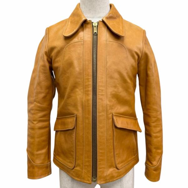 良品□JOE McCOY ジョーマッコイ MJ15011 ホースハイド 70s LEATHER JACKET シングル ライダースジャケット ライトブラウン 36 メンズ 良品□JOE McCOY ジョーマッコイ MJ15011 ホースハイド 70s LEATHER