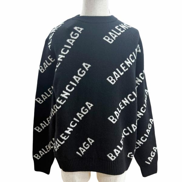 BALENCIAGA 21AW バックロゴ 刺繍 カシミヤ ニット ブラック BALENCIAGA（バレンシアガ） 未使用品□BALENCIAGA 21AW 648433 ロゴ総
