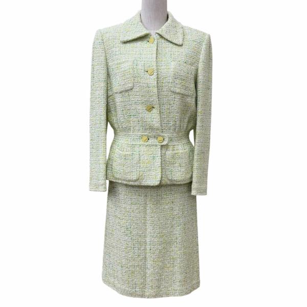 専用　　　LEONARD レオナール ネイビー ジャケット ツイード38 極美 極美品☆LEONARD FASHION レオナール ファッション ロゴボタン付