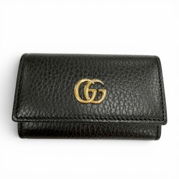 GUCCI（グッチ） 極美品▽GUCCI 456118 レザー ダブルG 6連 キーケース