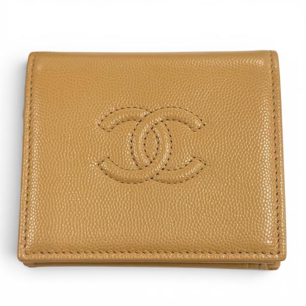 CHANEL レザー 二つ折り財布　キャビアスキン　ココマーク　シャネル　小銭入 CHANEL（シャネル） 未使用品☆CHANEL AP4656 キャビアスキン スモール