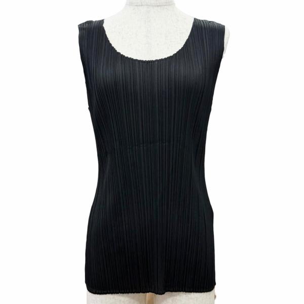 PLEATS PLEASE イッセイミヤケ ノースリーブトップス タンクトップ 極美品△PLEATS PLEASE プリーツプリーズ イッセイミヤケ PP04-JK600