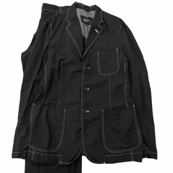 美品□COMME des GARCONS HOMME DEUX コムデギャルソン オム ドゥ ステッチデザイン 上下 セットアップ ブラック L メンズ オススメ◎ 美品□COMME des GARCONS HOMME DEUX コムデギャルソン オム ドゥ