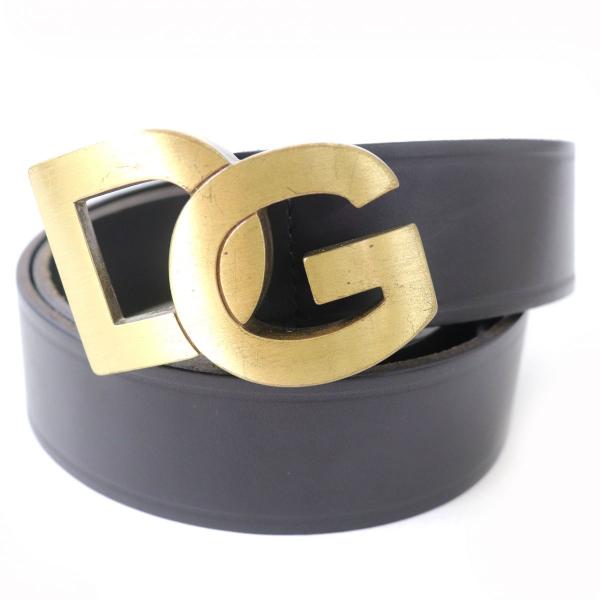 売れ筋商品 美品 ドルチェ ガッバーナ レザー ベルト DGロゴ ブラック