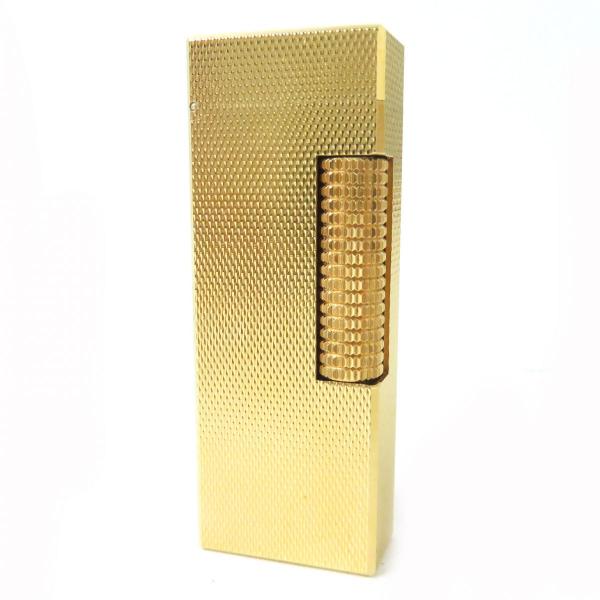 極美品 dunhill ダンヒル 総柄 ローラー式 ガスライター ゴールド