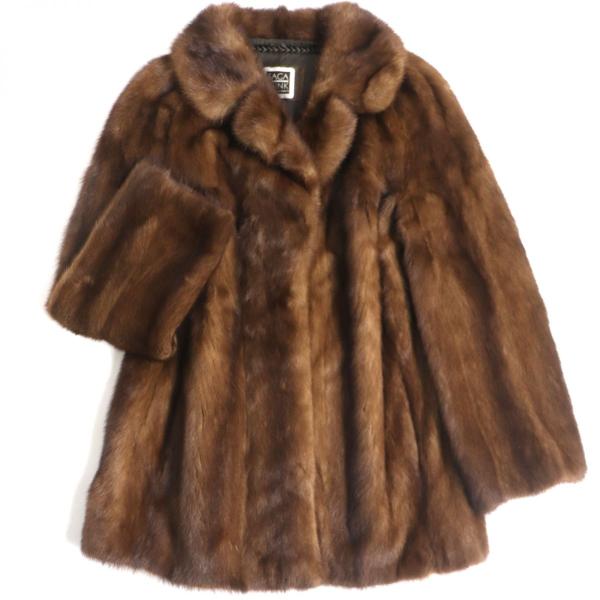 本毛皮☆SAGA MINK ミンク ファーコート なめし柔らか◎ 毛艶◎ 茶系 本毛皮☆SAGA MINK ミンク ファーコート なめし柔らか◎ 毛艶◎ 茶系