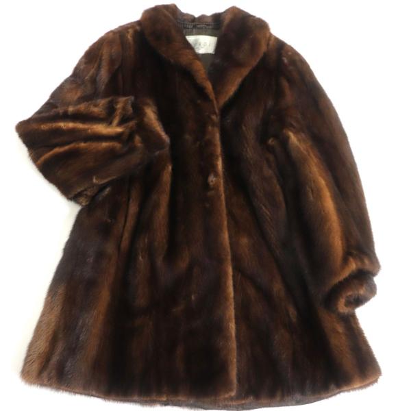 FURDI ミンク ファーコート　サガミンク　フリーサイズ 毛並み美品☆FURDI SAGA MINK サガミンク 本毛皮コート ブラウン F 毛
