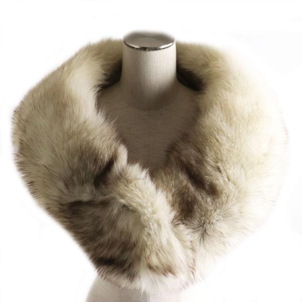 極美品▼SAGA FURS FOX サガフォックス 本毛皮ショール/ストール/ティペット ホワイト 毛質艶やか・柔らか・ボリューム◎ 未使用品○SAGA FOX サガ ブルーフォックス 本毛皮ショール/ストール
