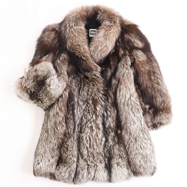 SAGA FOX 毛皮コート 9号 茶グレー系 SAGA FOX グレー系 毛皮コート