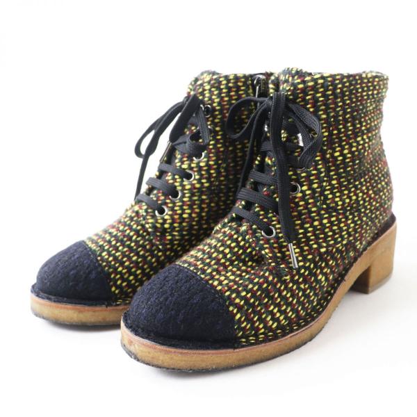 専用です　新品未使用　シャネル サイドジップ ツイード　ショートブーツ　40 専用です 新品未使用 シャネル サイドジップ ツイード ショートブーツ