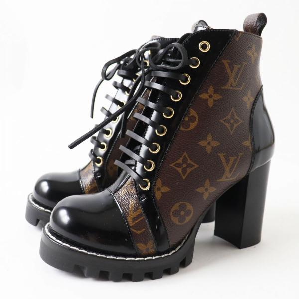 【ドンドン見直し】極美品◎イタリア製 ルイヴィトン レディース スタートレイルライン モノグラム ブーツ ショートブーツ 37 箱・袋 LOUIS VUITTON（ルイ・ヴィトン） 【ドンドン見直し】極美品
