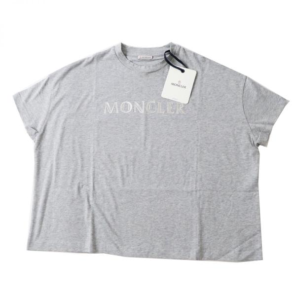 極美品モンクレールダブルロゴグレーTシャツS 国内正規品4S175