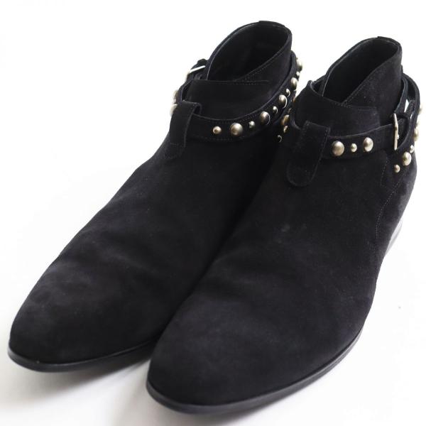 SAINT LAURENT PARIS スタッズ　ショートブーツ 黒 美品◎SAINT LAURENT サンローラン 353878 スタッズ付き レザー