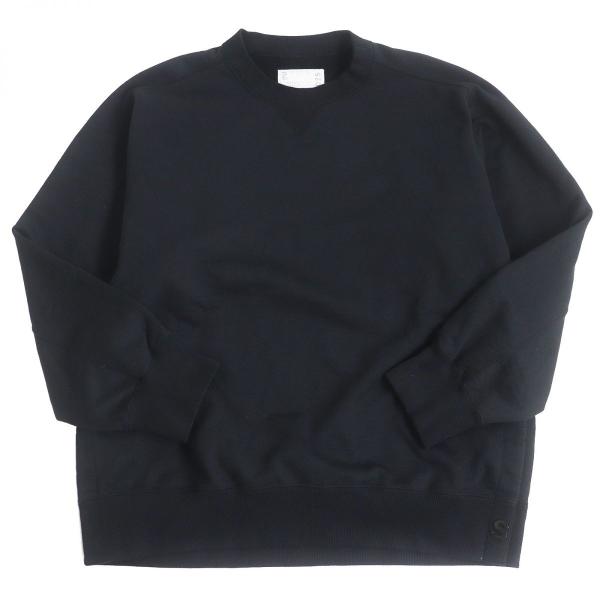sacai スウェット 23-03025M ブラック サイズ1 美品□23SS sacai/サカイ 23-03025M 無地 Sweat Jersey Pullover