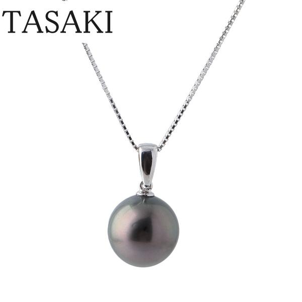 【TASAKIタサキ ネックレスブラックパール TASAKI タサキ パールネックレス ブラックパール11.4mm 750WG 45cm 箱