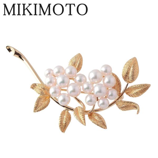 MIKIMOTO（ミキモト） パール ブローチ リーフ アコヤパール4.1mm〜6.2